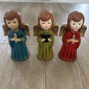 Vintage Ardco Christmas Choir‎ Angels Figurines Set Of 3 Japan 7.5" 60s 70s